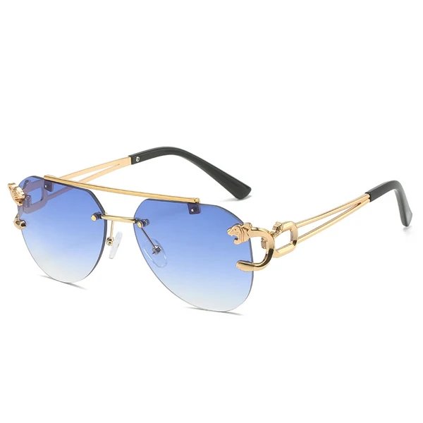 Damen Designer-Sonnenbrille mit elegantem Metallrahmen und polarisierenden Gläsern