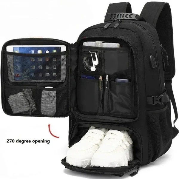 TechTrek Pro Explorer Rucksack mit USB-Anschluss – 50L-80L Reise Kapazität