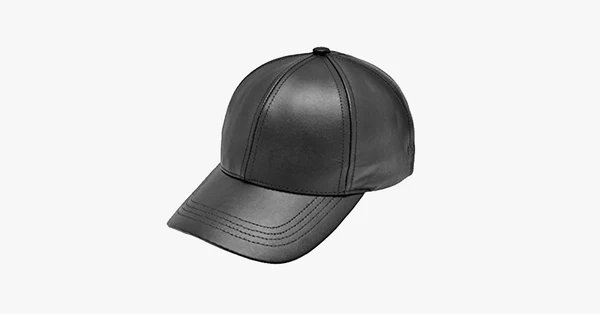Schwarze Leder verstellbare Baseballmütze