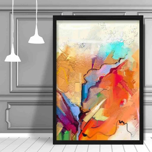 Abstrakter, farbenfroher Graffiti-Kunstdruck in Pink und Orange Nr. 2 Hover Image