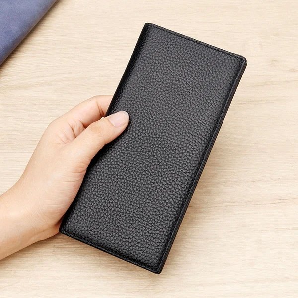 Texturiertes Leder Lang Wallet