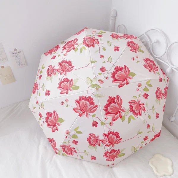 Damen Faltregenschirm mit fruchtigem Kirschdesign
