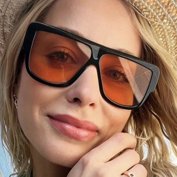 Damen quadratische Sonnenbrille mit markantem Gestell