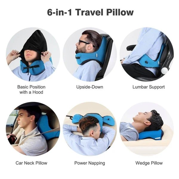 6 in 1 Ergonomisches Kapuzen-Reise-Kissen Hover Image
