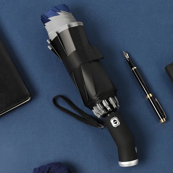 Damen Automatischer Faltregenschirm mit LED-Beleuchtung und Windresistenz Hover Image
