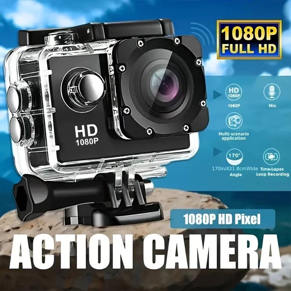 Action-Kamera mit HD-Video und Weitwinkelobjektiv Hover Image