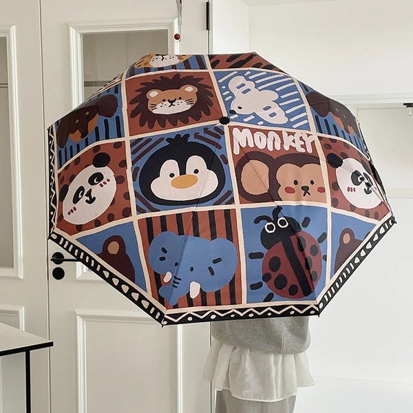 Damen Automatischer Regenschirm mit kreativem Muster