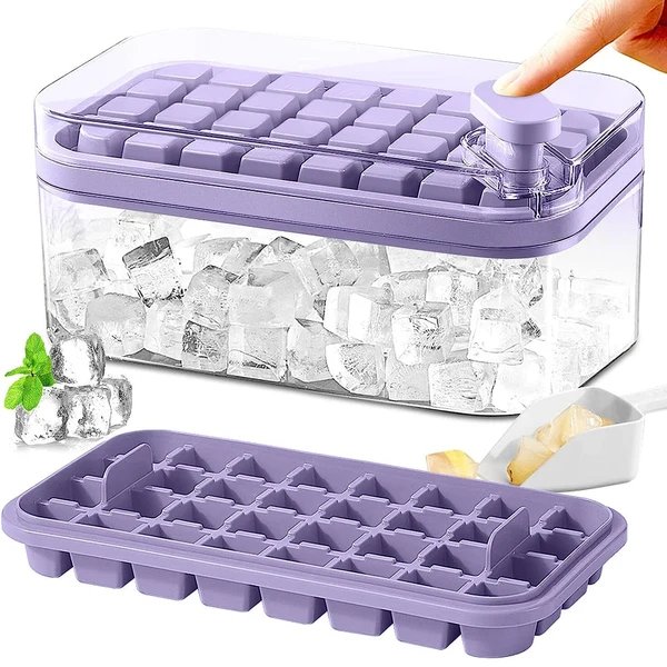 101oz. Eiswürfelschalen Set - 64-teiliges Silikon Eiswürfelschale mit Deckel & Behälter