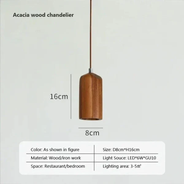 Skandinavische Pendelleuchte aus Holz – Minimalistisches Design für Wohn- und Schlafzimmer | Natürliche Holzoptik