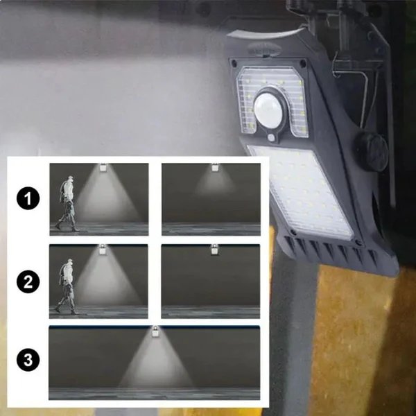 Große Solar-LED-Außenlampe – Mit Clip und Bewegungsmelder Hover Image