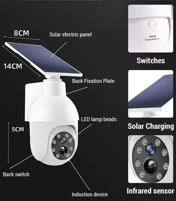 Solarbetriebene Bewegungsmelder Smarte Regendichte Dummy-Kamera