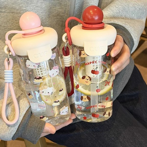 Damen Trinkflasche mit süßen Tiermotiven