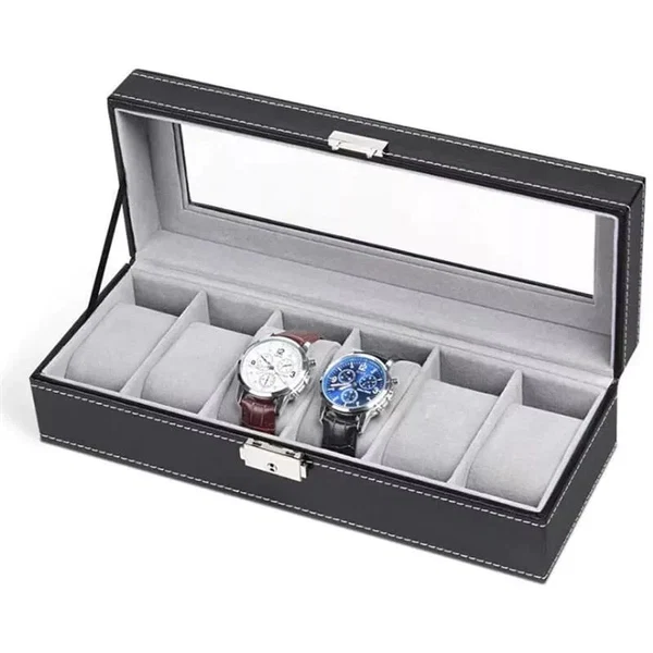 6 und 12 Slots Leder Uhren Organizer Hover Image