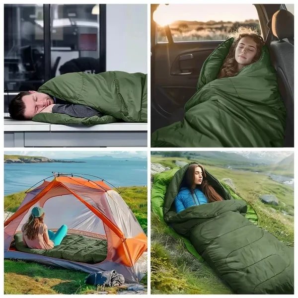 Ultraleichter, wasserdichter 4-Jahreszeiten-Campingschlafsack für Rucksackreisen und Wanderungen Hover Image