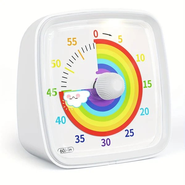 Rainbow Time Management Timer – Visueller 60-Minuten-Countdown-Timer für Studium, Arbeit und Zuhause