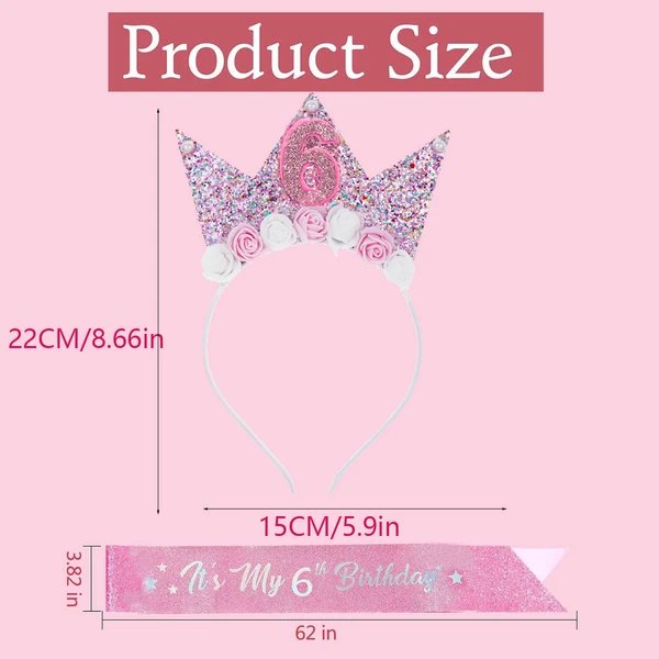 Mädchen Glitzernde Geburtstagskrone Hover Image