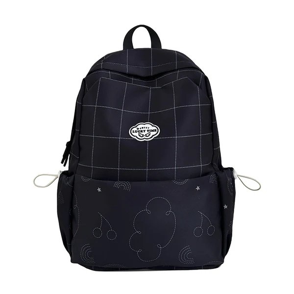 Verspielt gemusterter Schulrucksack