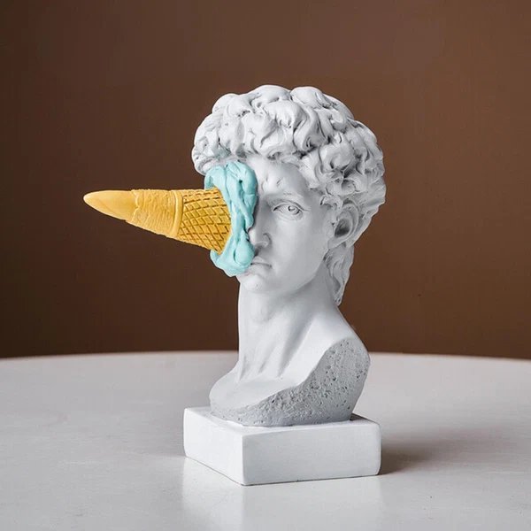 Figur Gesicht Eiscreme Kunstskulptur