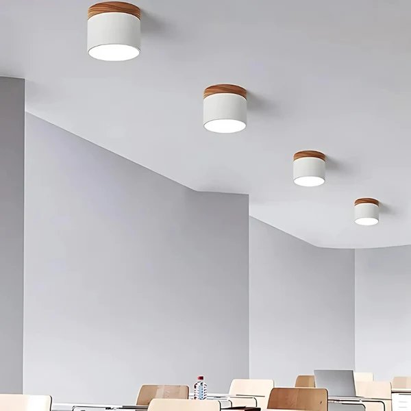 Zylindrische LED-Deckenleuchte für stilvolle Flure