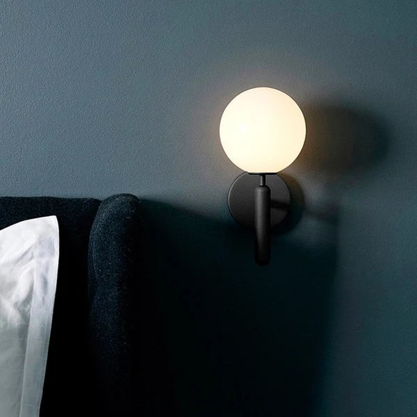 Ball Treppenwand Lichtarmatur Glas Ein-Birne Einfacher Stil Wand Sconce Beleuchtung Hover Image