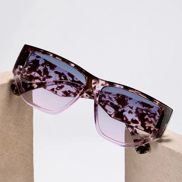 Damen trendige quadratische Sonnenbrille mit modernem tortoise Muster