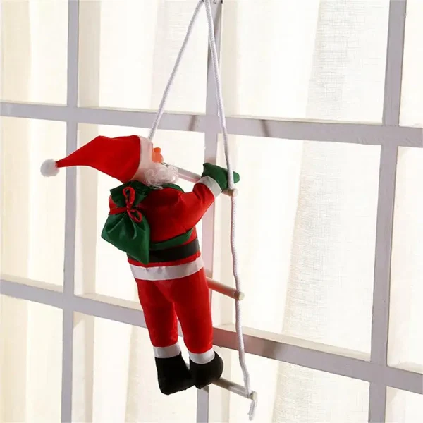 Kletternde Weihnachtsmann Dekofigur zum Aufhängen – Festliche Fensterdeko für Weihnachten, Hängende Weihnachtsdeko für Wohnzimmer und Fenster