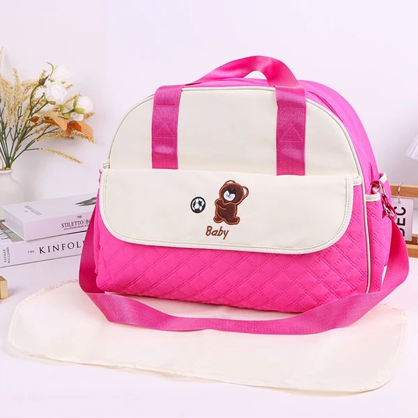 Stoff Wickeltasche mit Praktischem Wechselmatte Hover Image