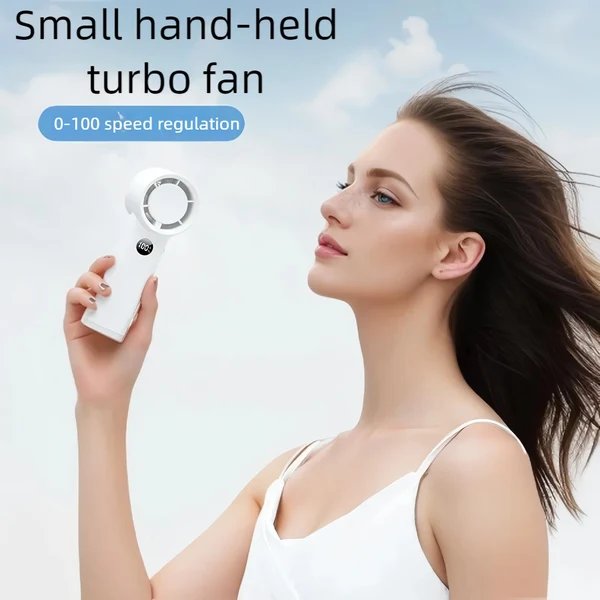 3600mAh USB wiederaufladbarer Handventilator mit LED-Lampe Hover Image