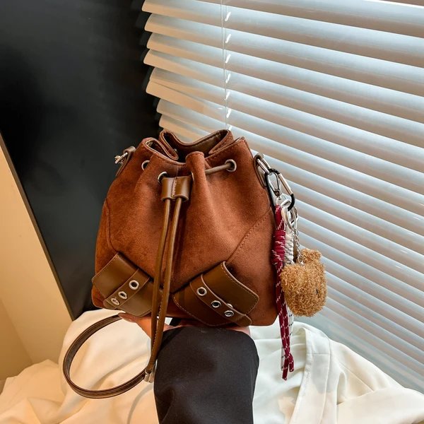 Suede Bucket Bag