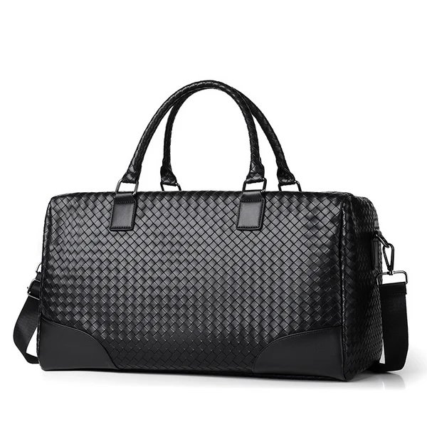 Woven Leather Travel Duffel Hover Image