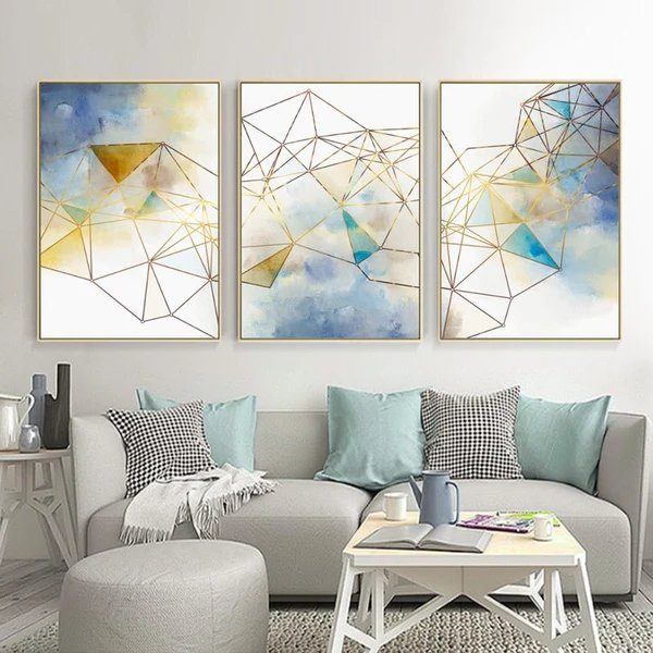 Geometrische Linie - Leinwand Wandkunst Gemälde
