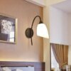 Schwarze Ausführung Gänsekopf Wandlampe Rustikales Metall 1 Glühbirne Schlafzimmer Wandleuchte mit Milchglasschirm