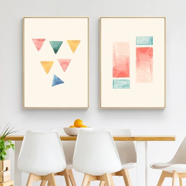 Geometrische Aquarelldrucke Poster - Leinwand Wandkunst Malerei