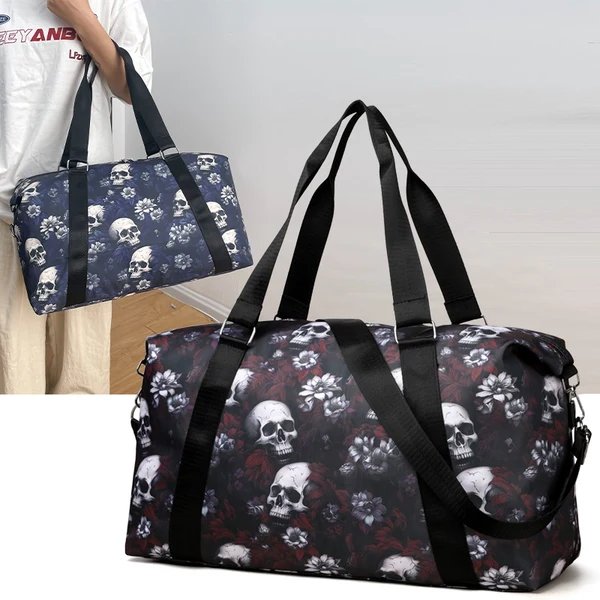 Künstlerischer Skull Print Duffle Bag