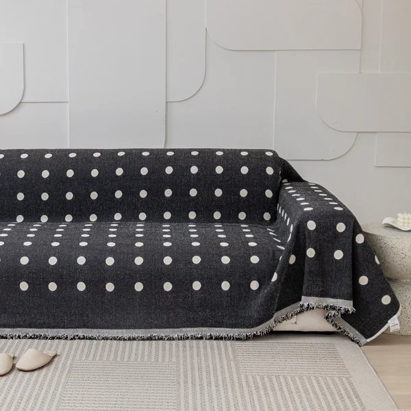 Schwarze Boba Wende-Komfortsofa-Abdeckung - Modern, Stilvoll & Strapazierfähig Sofa Schutz Hover Image