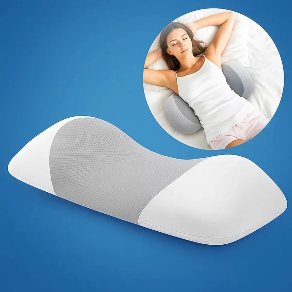 SpineEase | Memory-Schaum Lendenwirbelstützkissen – Linderung von Rückenschmerzen – Atmungsaktive Hülle – Ergonomische Schlafhilfe