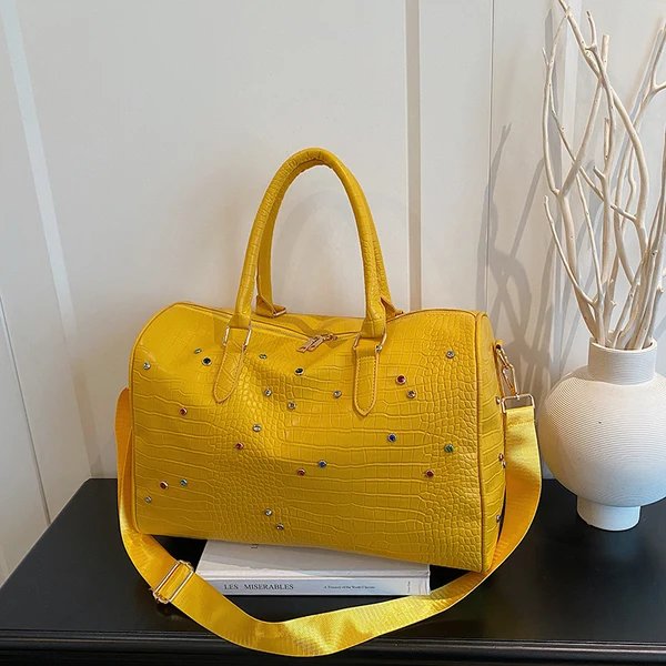 Elegante Verzierte Krokodil-Muster Reise-Duffel