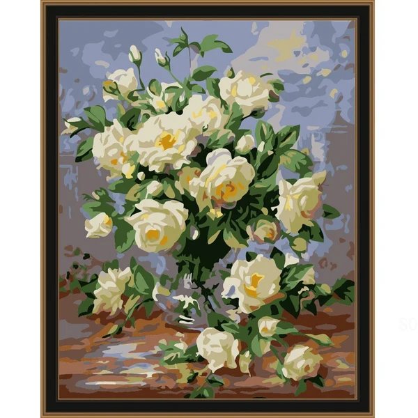 Vase of Roses - Van-Go Malen nach Zahlen Set Hover Image