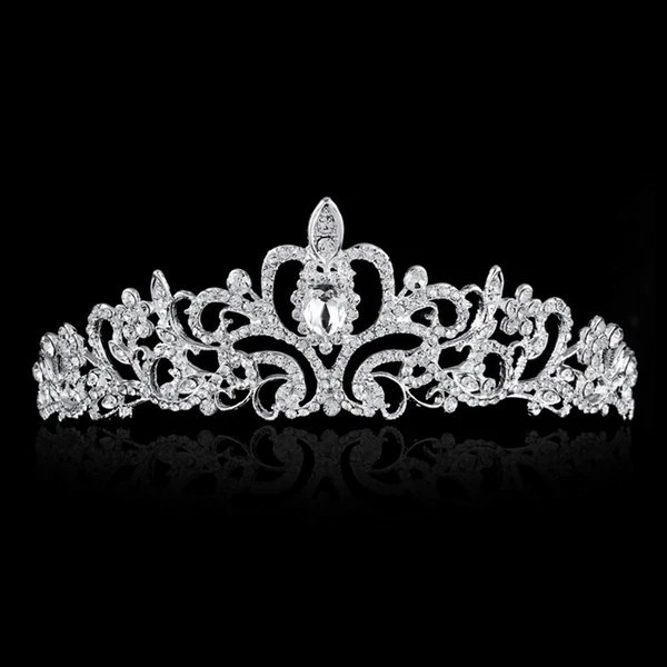 Kristall-Tiara-Krone mit Strasskamm