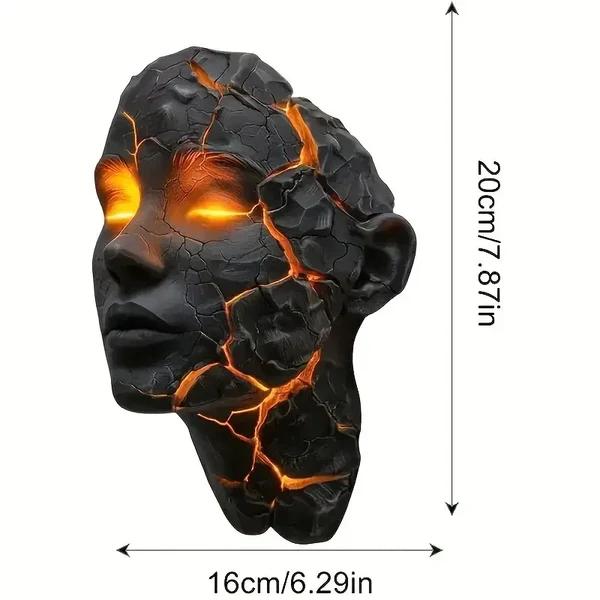 Vulkanische Gesichts Lava Riss Wandkunst Lampe