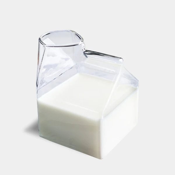 Glas Milchkarton Krug – 350ml Modern Borosilikat Kanne