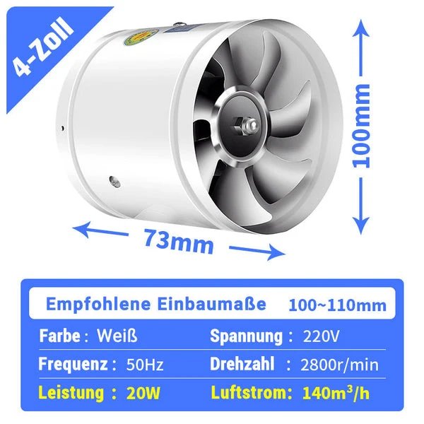 Super-Saugventilator | Leiser, leistungsstarker Extraktor