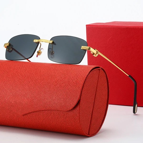 Damen modische rechteckige Sonnenbrille mit filigranem Metallrahmen