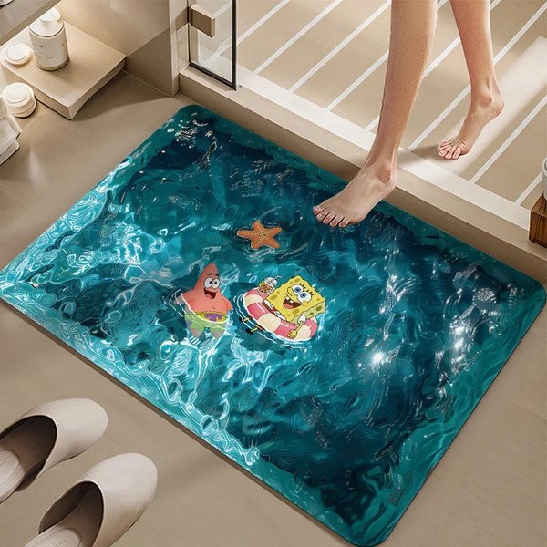 Cartoon Pool-Themen Badmatte Hover Image
