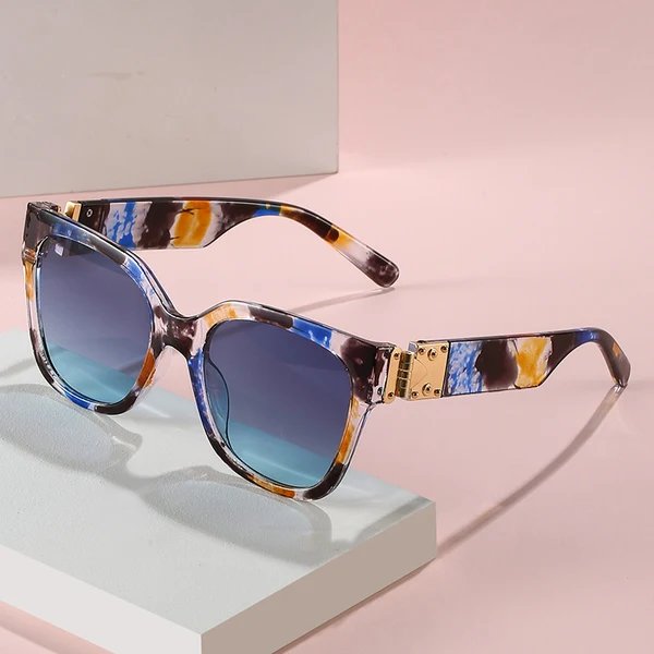 Damen edle Oversized Sonnenbrille mit luxuriösem Metall-Akzent