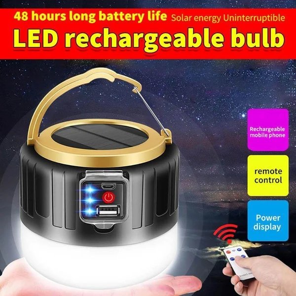 Outdoor wasserdichte Solar wiederaufladbare Camping LED Lampe Hover Image