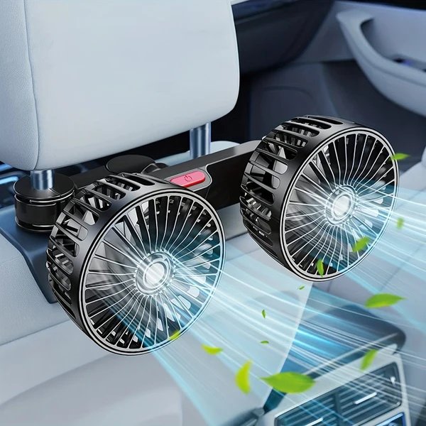 1 Stück Auto Lüfter, Auto Kleiner Klimaanlage, Doppelköpfiger Hecklüfter, Starker Wind, 360 Grad Drehung, Großes Luftvolumen, Subwoofer Betrieb, Basis Fixierclip Montagemethode, Geeignet Für Auto Zuhause