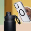 Isolierte Edelstahl-Trinkflasche mit Handyhalterung – 750 ml