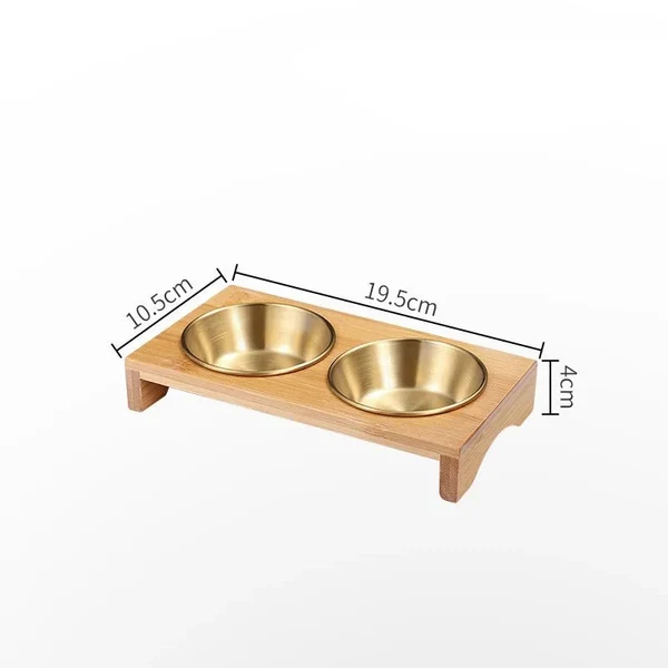 Edelstahl Dip Schalen auf Bambus Serviertablett Set