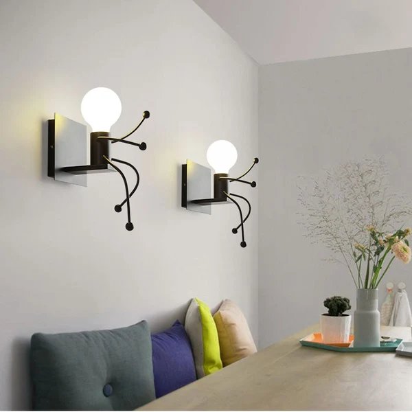 Mini Man Robot Kunst Wandlampe